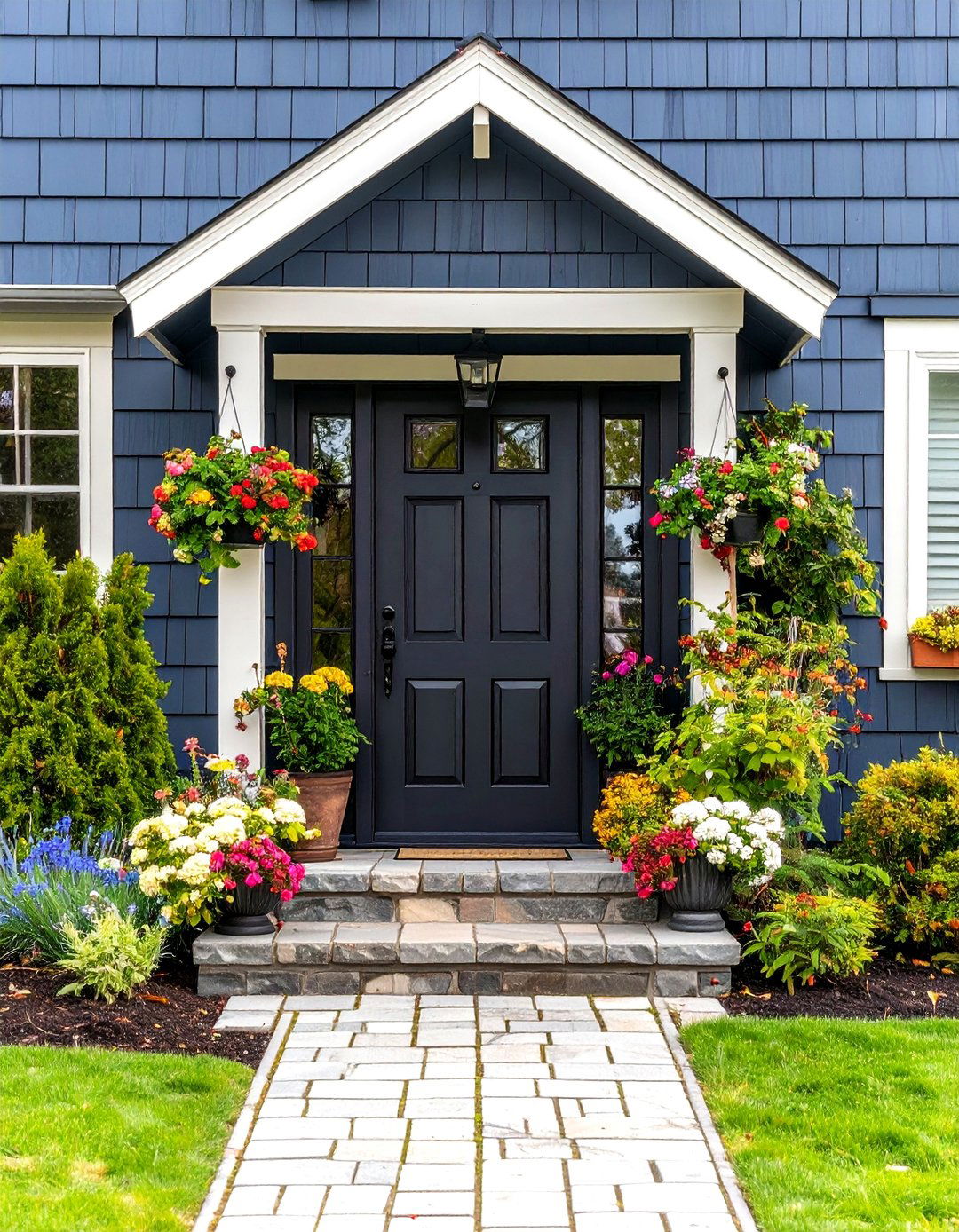 Farmhouse Black Front Door with Rustic Iron Hardware - 24 Black Front Door Ideas