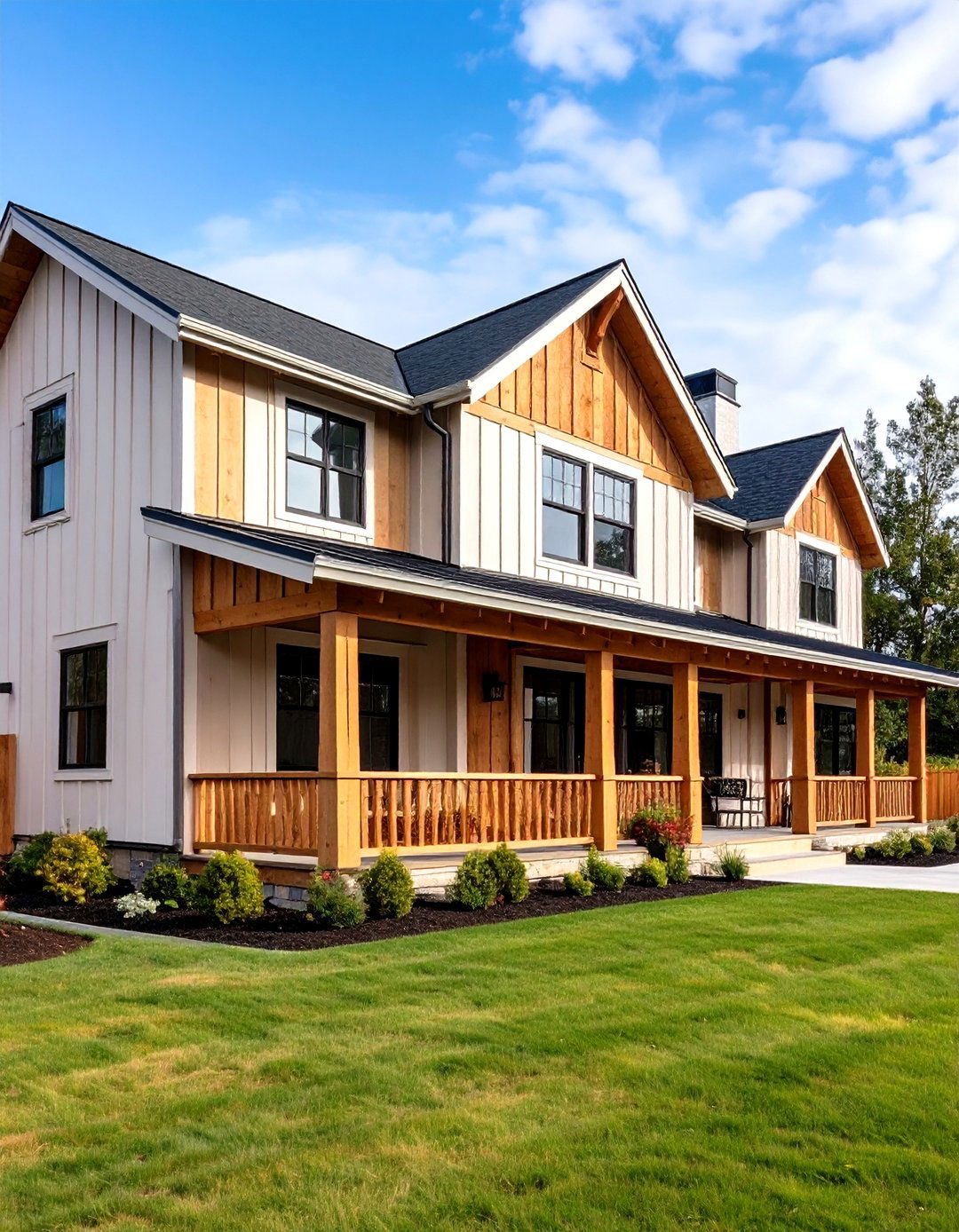 Farmhouse Board and Batten Design - 24 Exterior House Siding Ideas