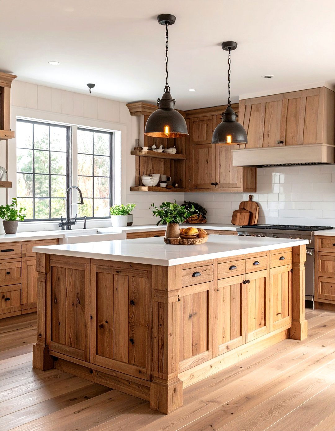 Farmhouse Brown Kitchen Island - 24 Brown Kitchen Ideas