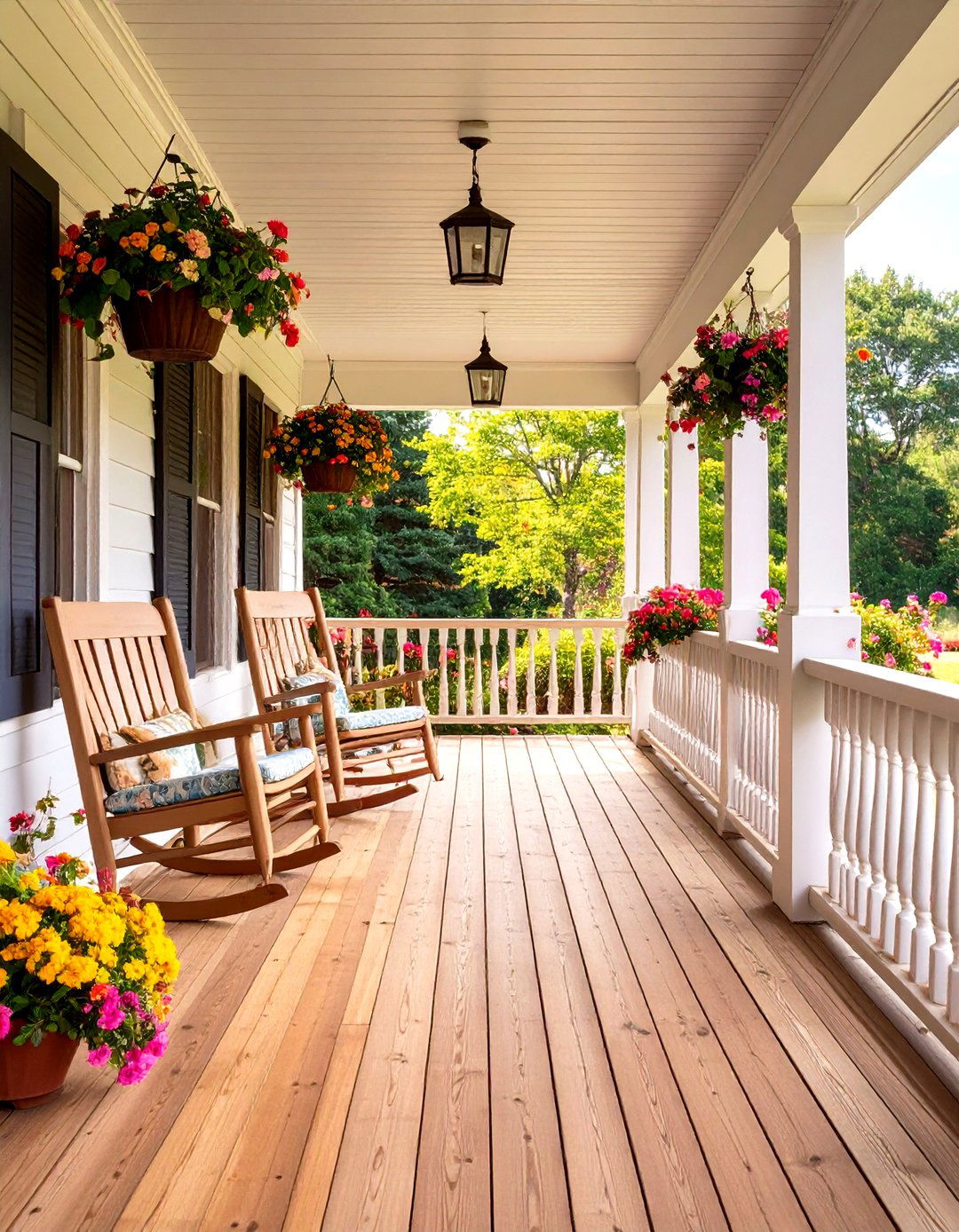 Farmhouse Cedar Front Porch Deck - 24 Front Porch Deck Ideas