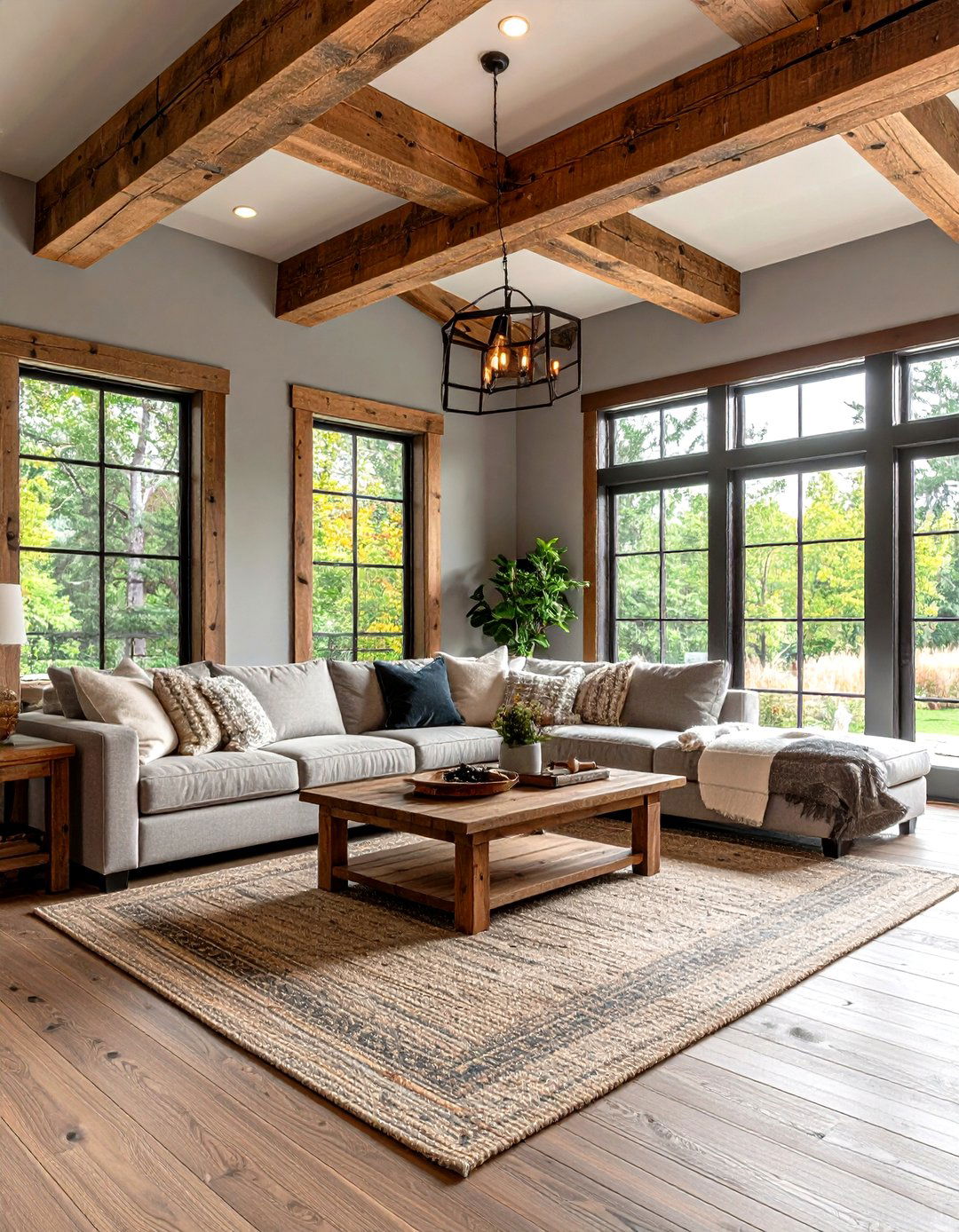 Farmhouse Contemporary Living Room Style - 24 living room grey walls black trim