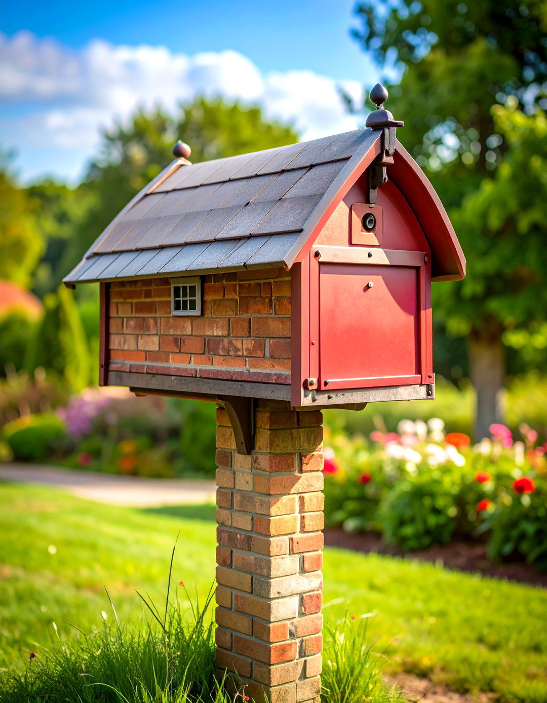 Farmhouse Cottage Brick Mailbox - 24 Brick Mailbox Ideas