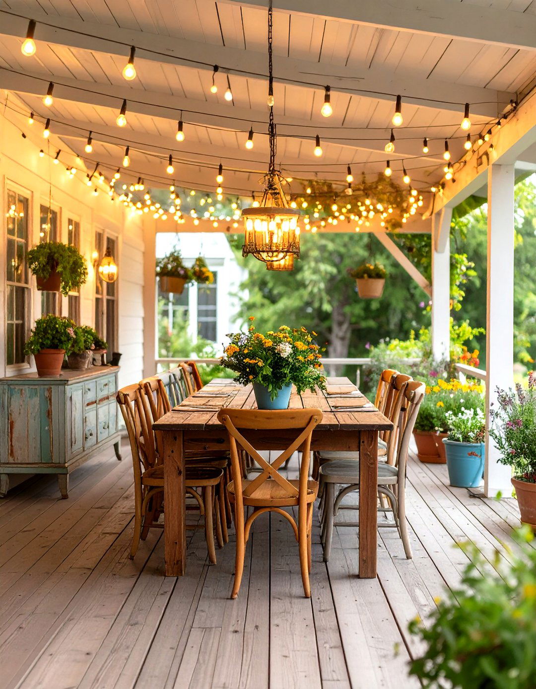 Farmhouse Dining Porch - 24 Farmhouse Porch Ideas