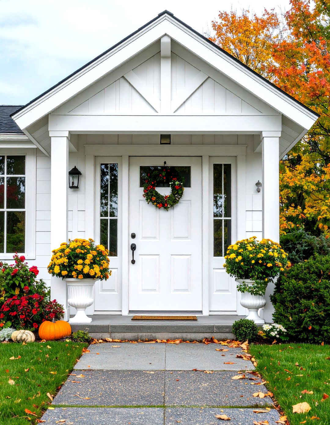 Farmhouse Door Trim with Crosshead - 24 Exterior Door Trim Ideas