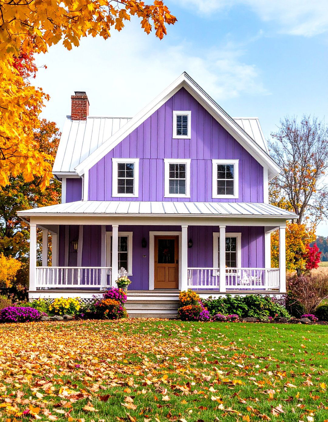 Farmhouse Dusty Purple Comfort - 24 Purple House Exterior Ideas