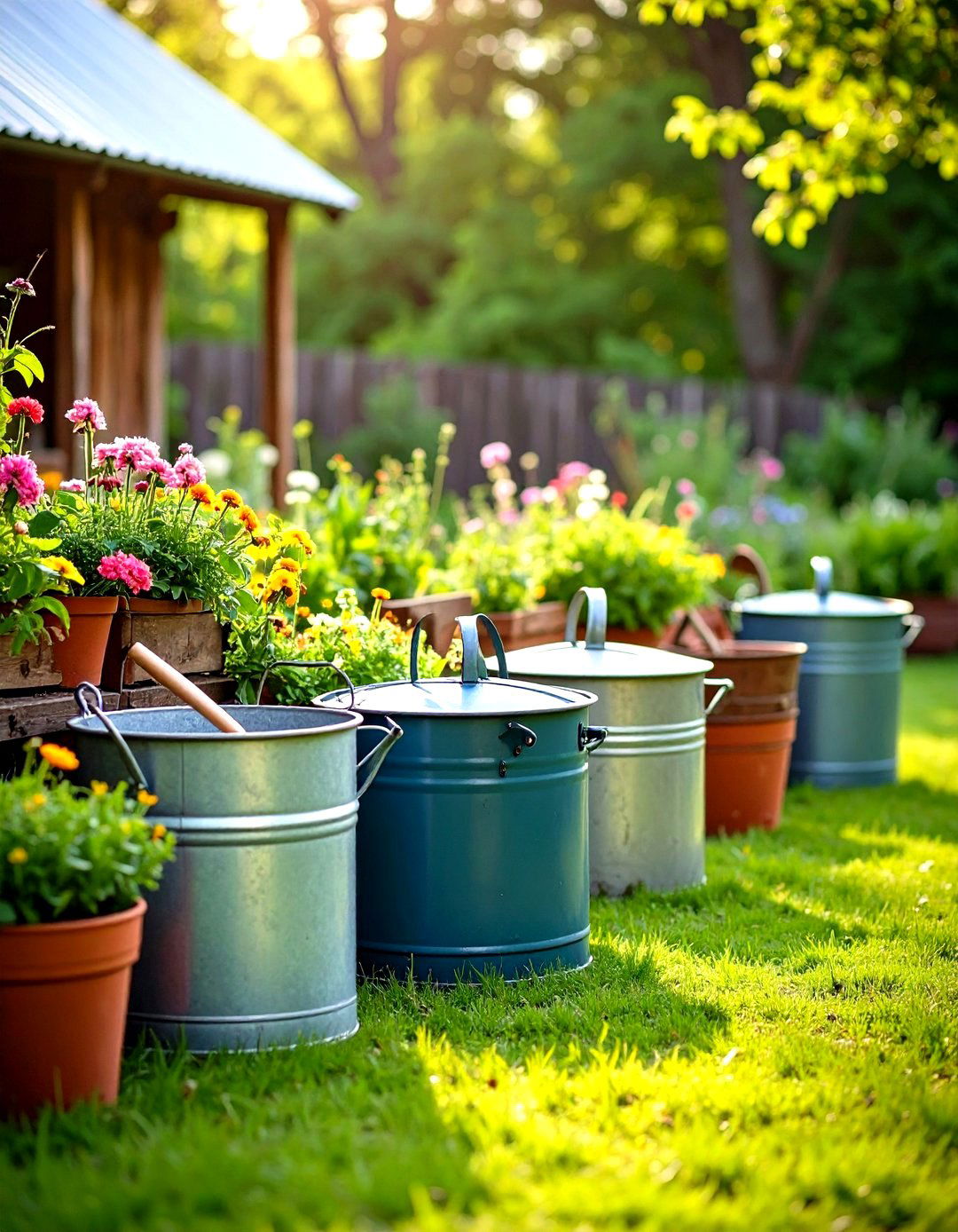 Farmhouse Galvanized Garden Theme - 24 Vintage Garden Ideas