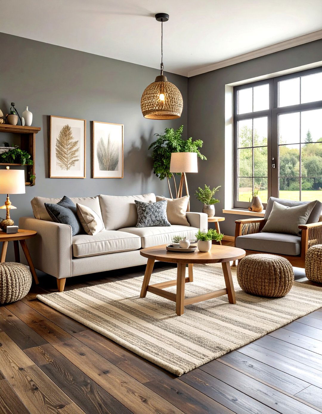 Farmhouse Grey Living Room Concept - 24 Grey Living Room With Dark Wood Floors
