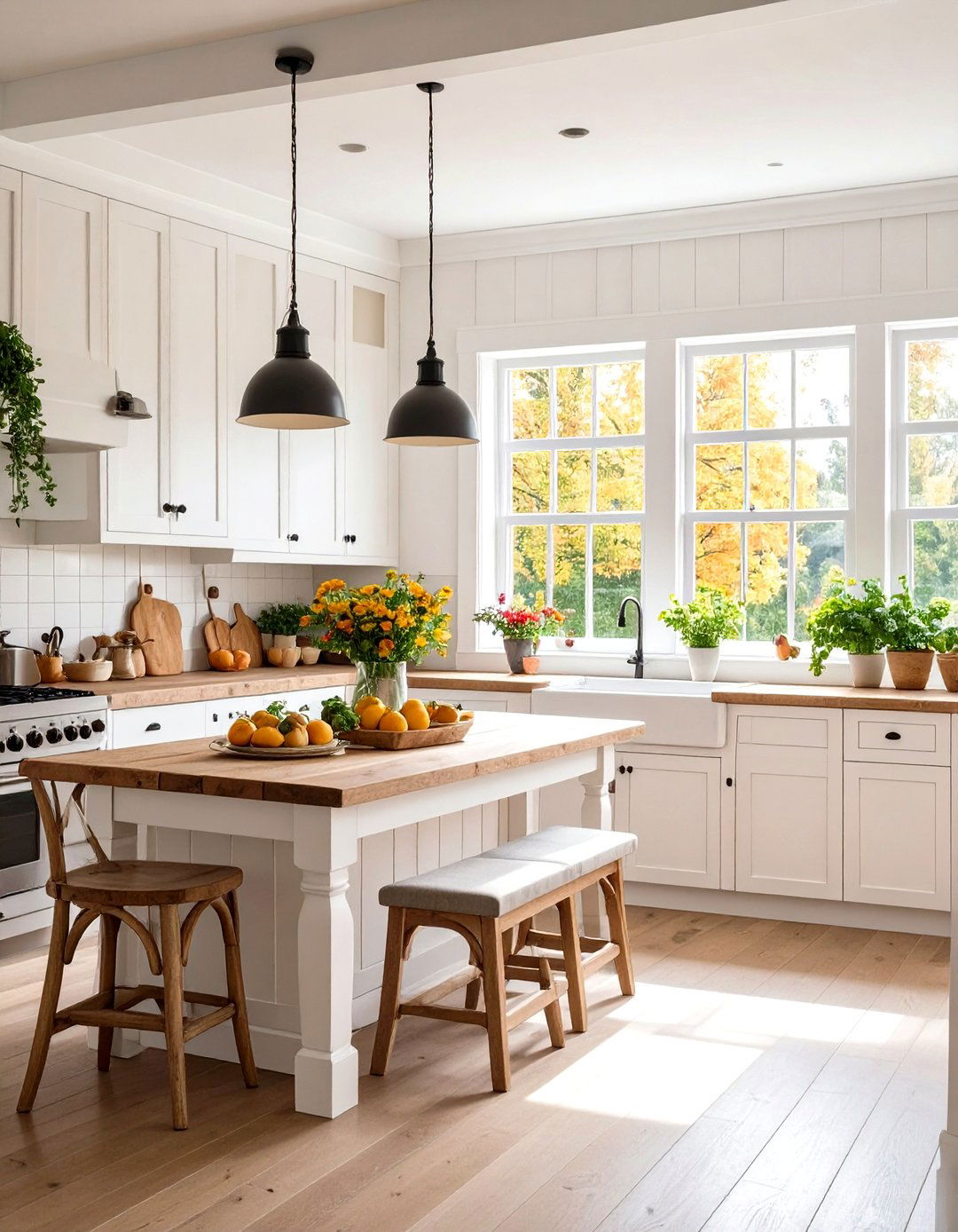 Farmhouse Kitchen with Breakfast Nook and Built in Seating - 24 Farmhouse Kitchen Ideas
