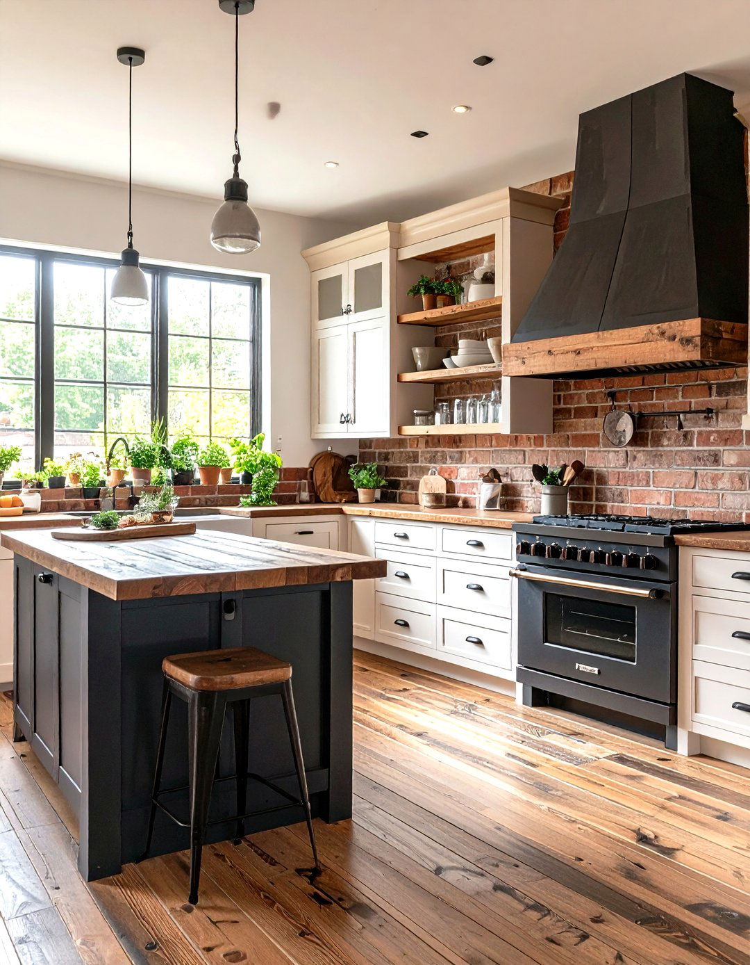 Farmhouse Kitchen with Mixed Black Hardware Finishes - 24 White Kitchen Cabinets With Black Hardware