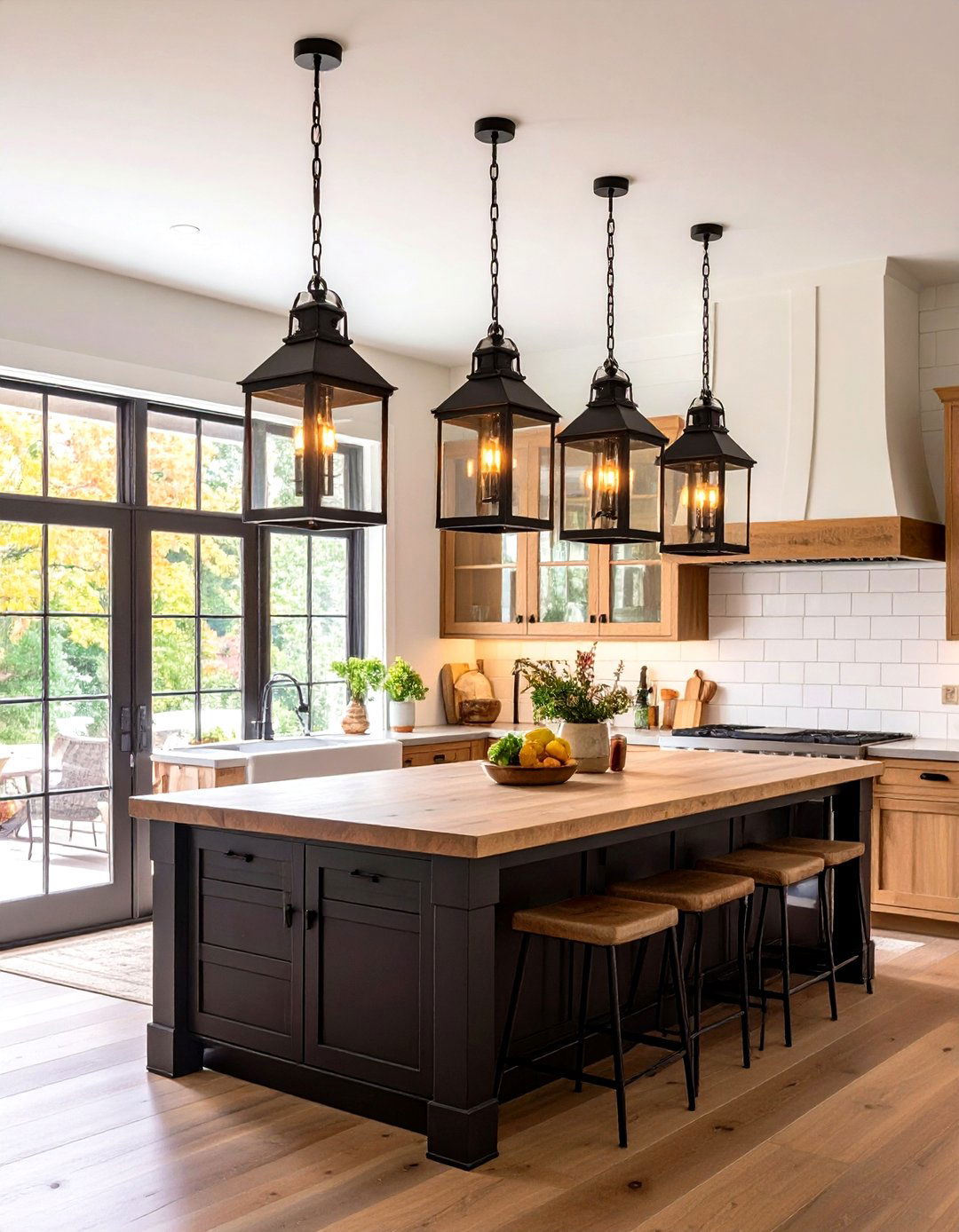 Farmhouse Lantern Style Lighting - 24 Kitchen Island Lighting Ideas