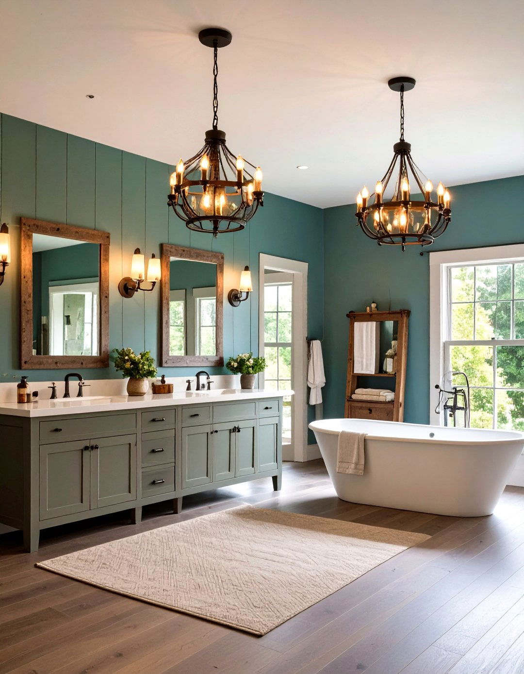 Farmhouse Lighting Collection Bathroom - 24 Country Bathroom Ideas