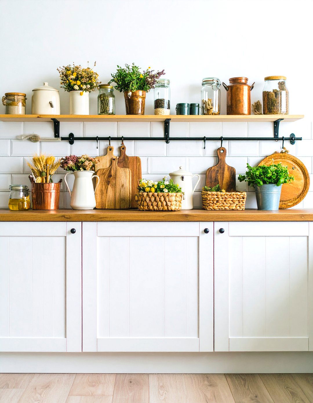 Farmhouse Rustic Counter Styling - 24 Kitchen Counter Decor Ideas