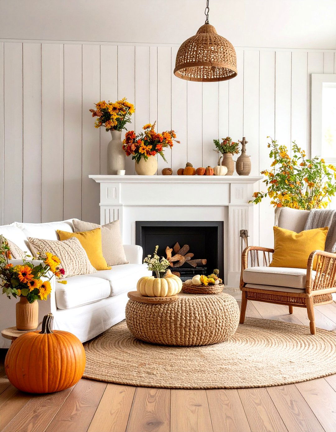 Farmhouse Shiplap Accent Wall - 24 Small Living Room Fireplace Ideas