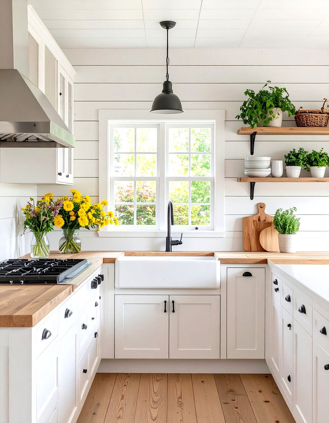 Farmhouse Shiplap Backsplash - 24 White Cabinet Kitchen Backsplash Ideas
