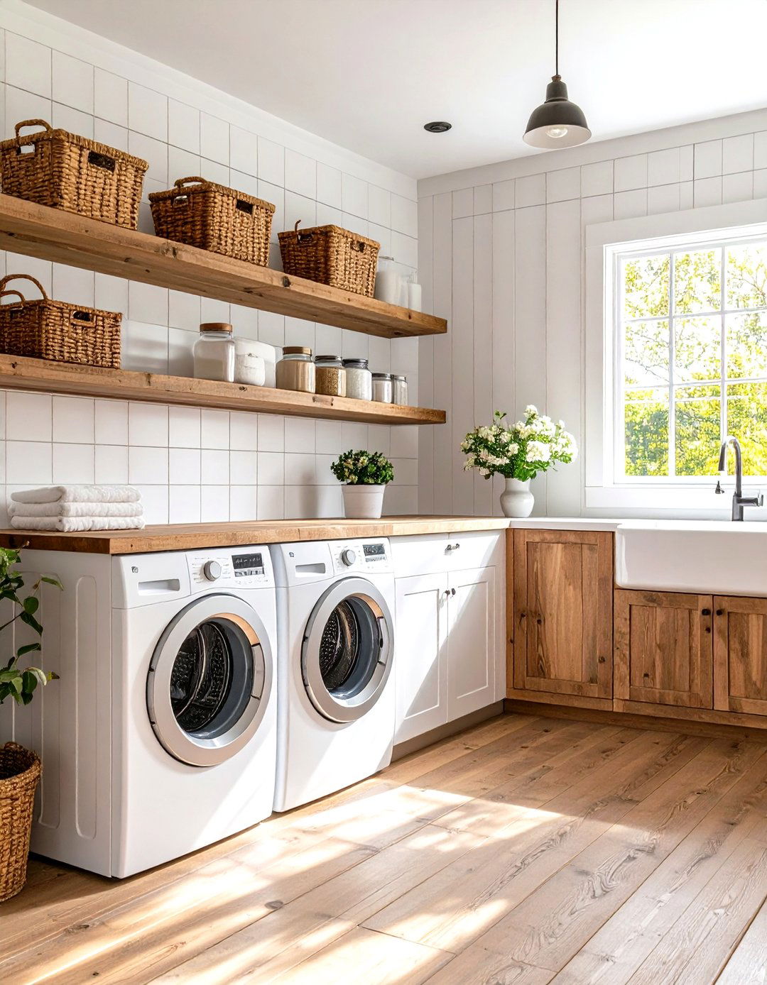 Farmhouse Shiplap Laundry Room Design - 24 Vintage Laundry Room Decor Ideas