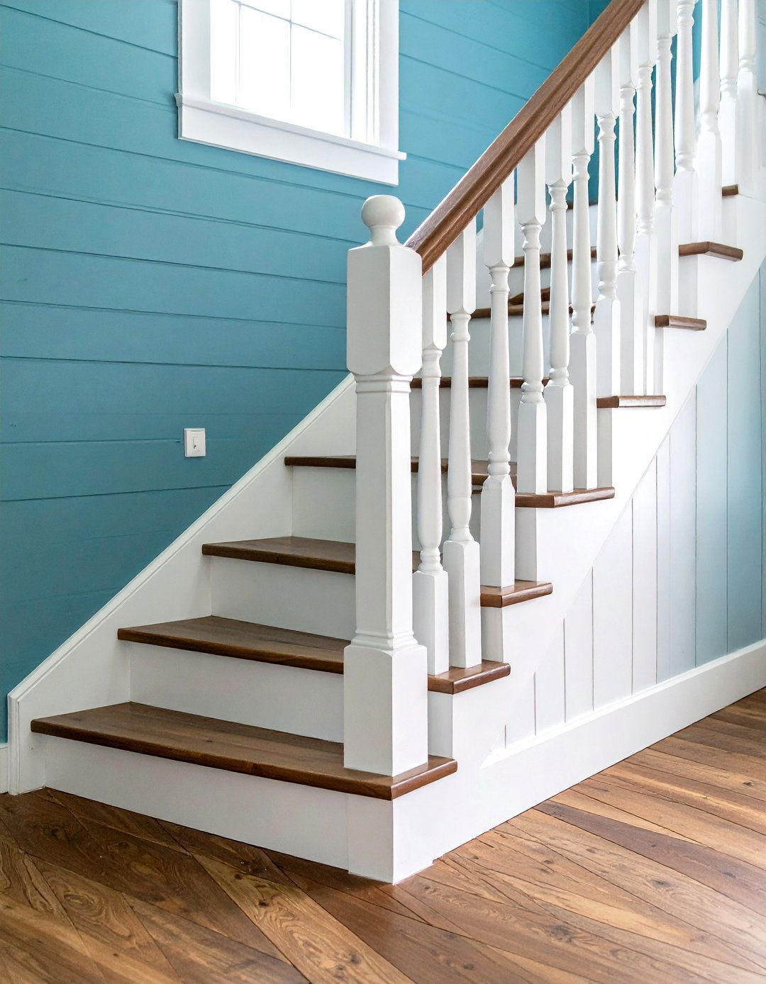 Farmhouse Shiplap Painted Stair Style - 24 Painted Stair Ideas