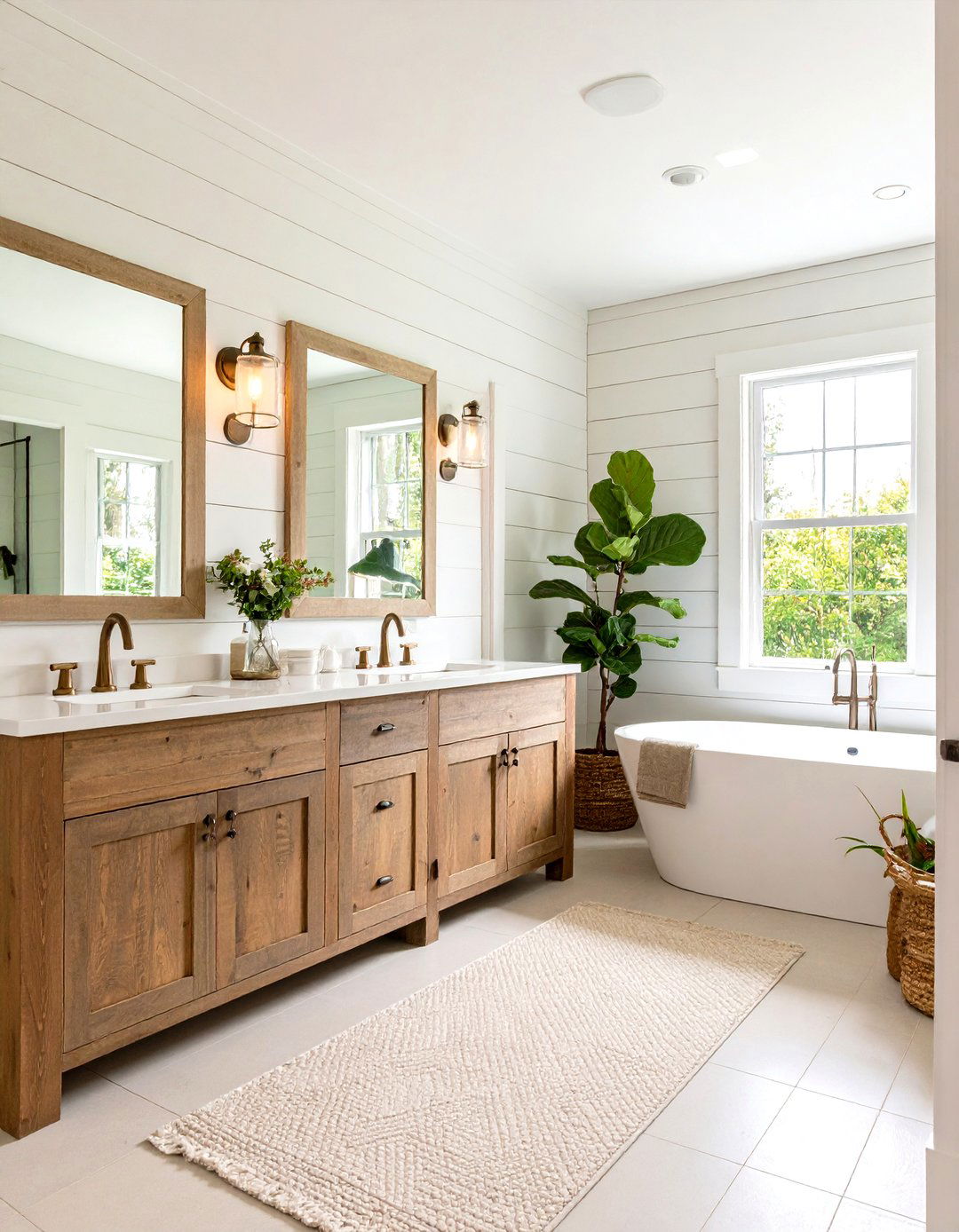 Farmhouse Shiplap Retreat - 24 Jack and Jill Bathroom Ideas