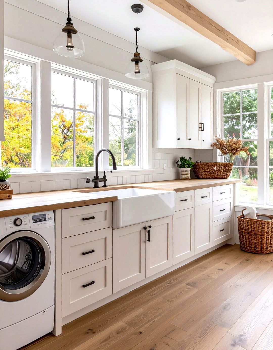 Farmhouse Sink Focal Point Laundry Room - 24 Farmhouse Laundry Room Ideas