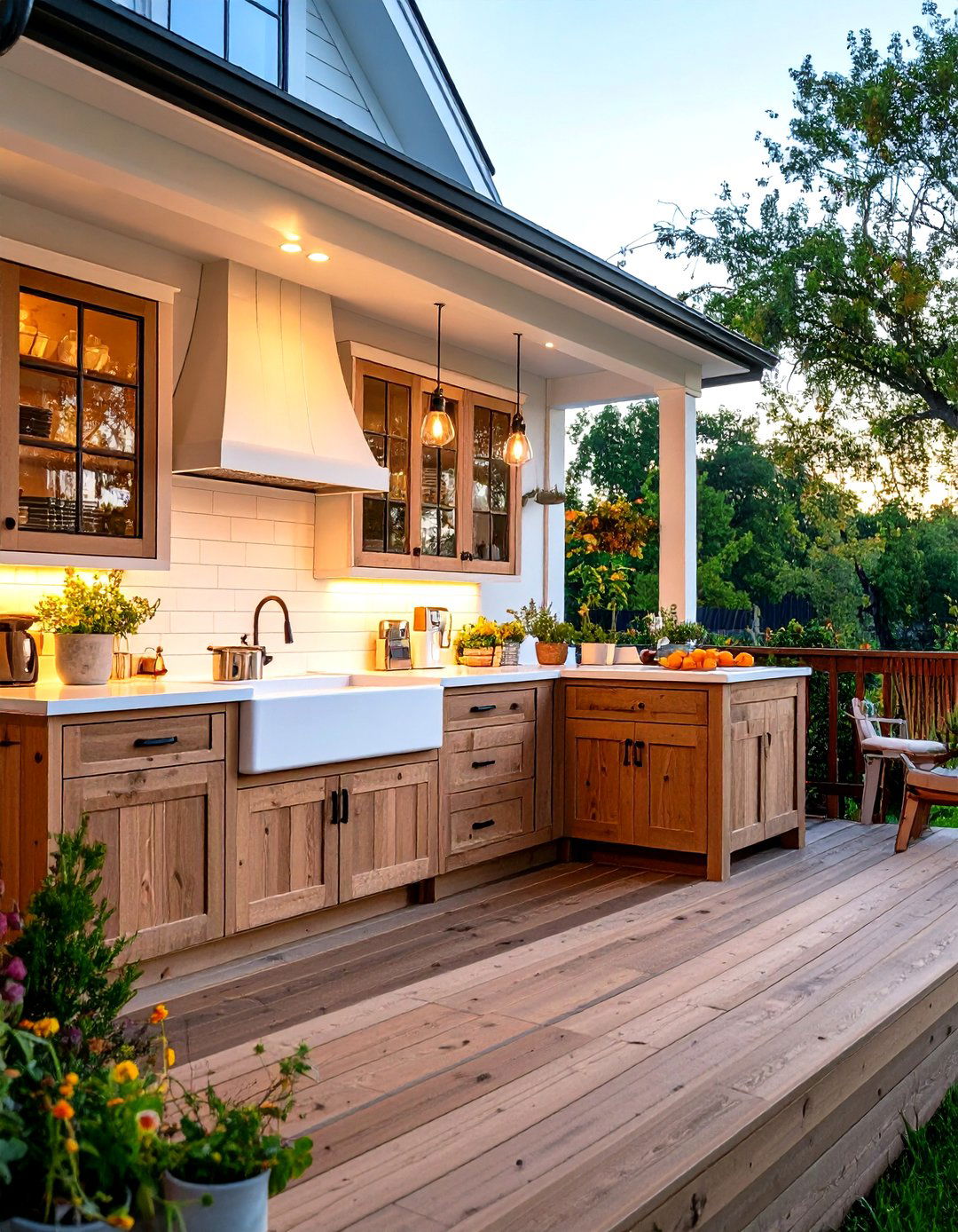 Farmhouse Style Deck Kitchen - 24 Outdoor Kitchen on Deck