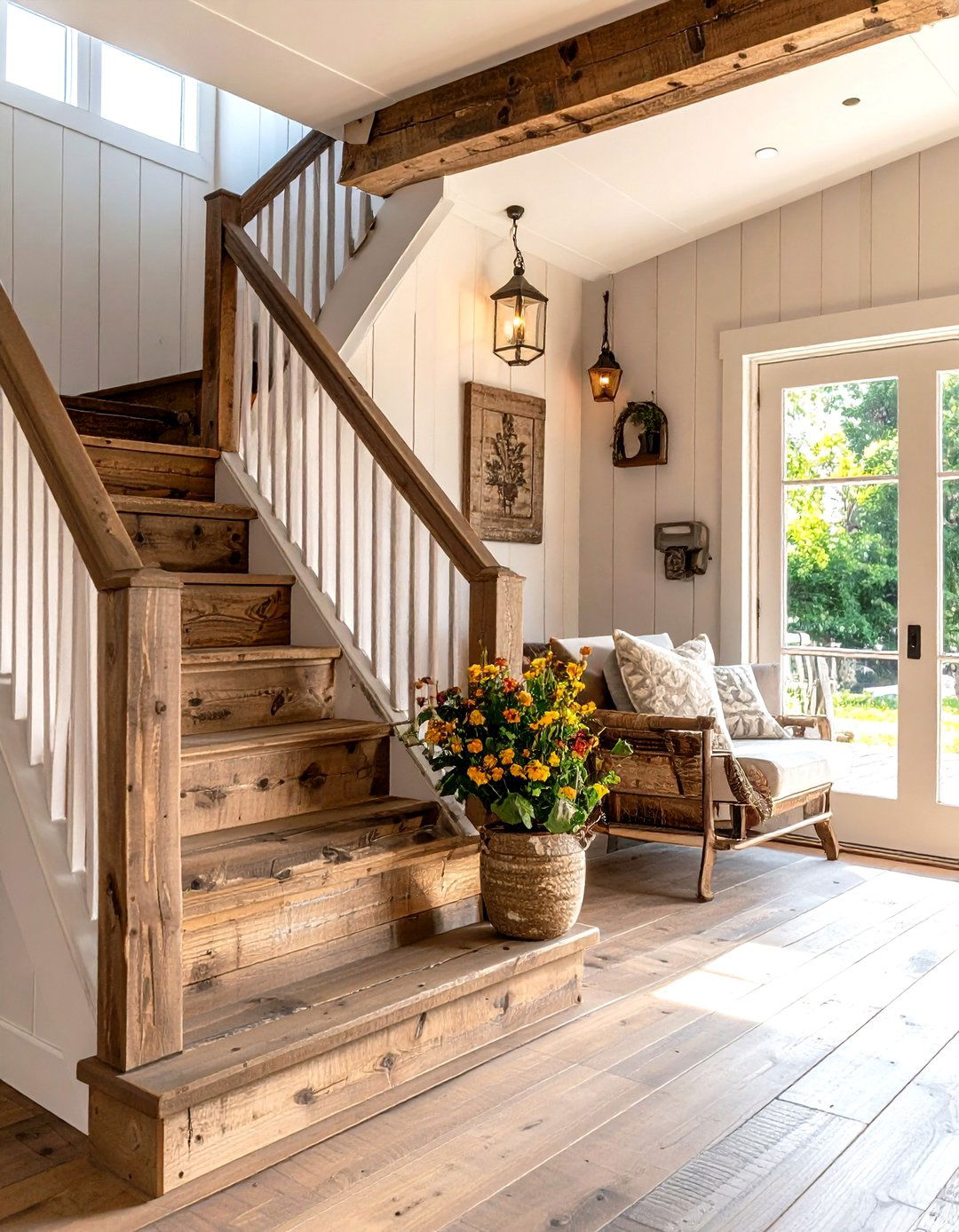 Farmhouse Style Landing Retreat - 24 Stair Landing Ideas