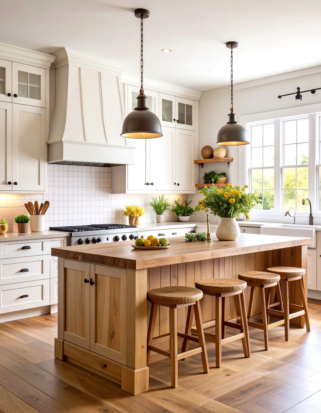Farmhouse Style Maple Cabinets with Beadboard Details - 24 Maple Kitchen Cabinets Ideas