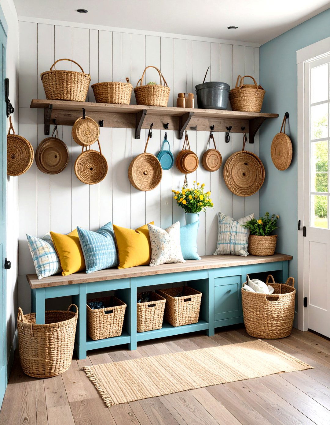 Farmhouse Style Mudroom Charm - 24 Small Mudroom Ideas
