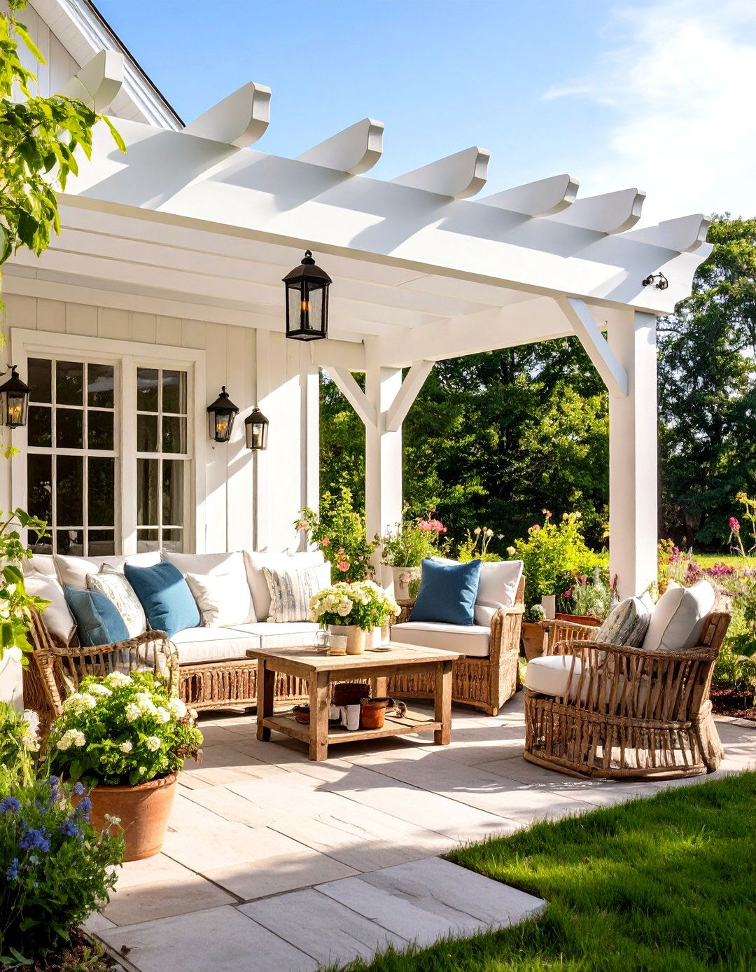Farmhouse Style Pergola Charm - 24 Patio With a Pergola Ideas