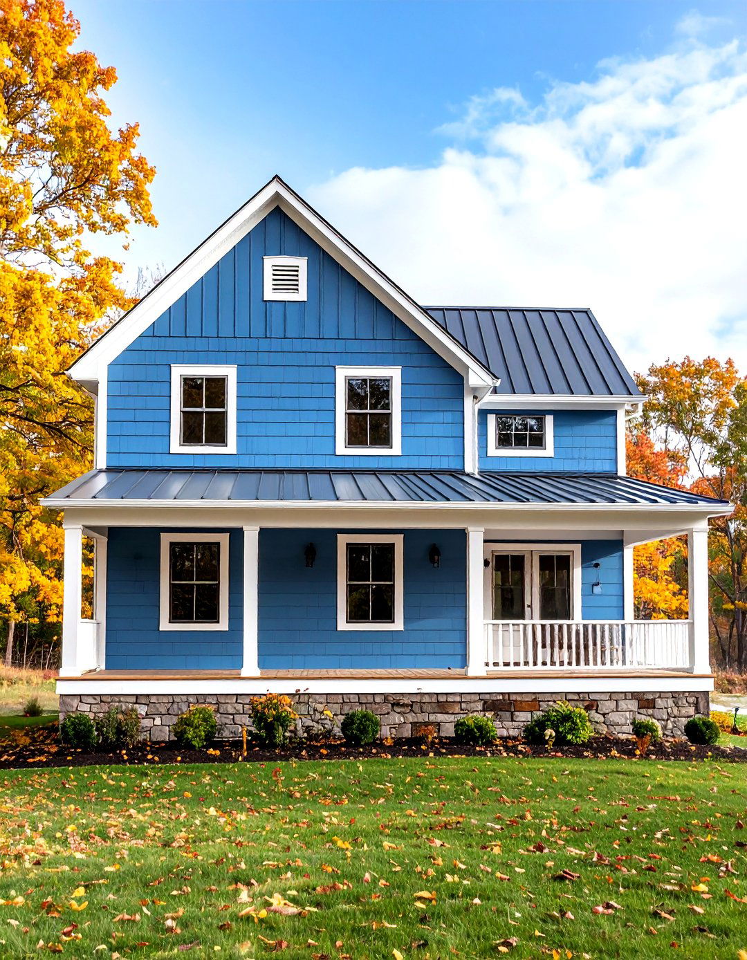 Farmhouse Style Sky Blue Exteriors - 24 light blue house exterior ideas