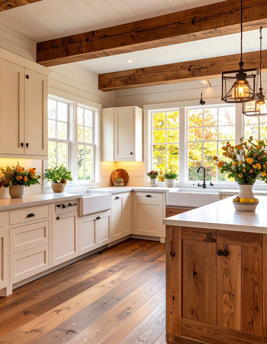 Farmhouse Style White Oak Cabinet Designs - 24 Kitchens With White Oak Cabinets