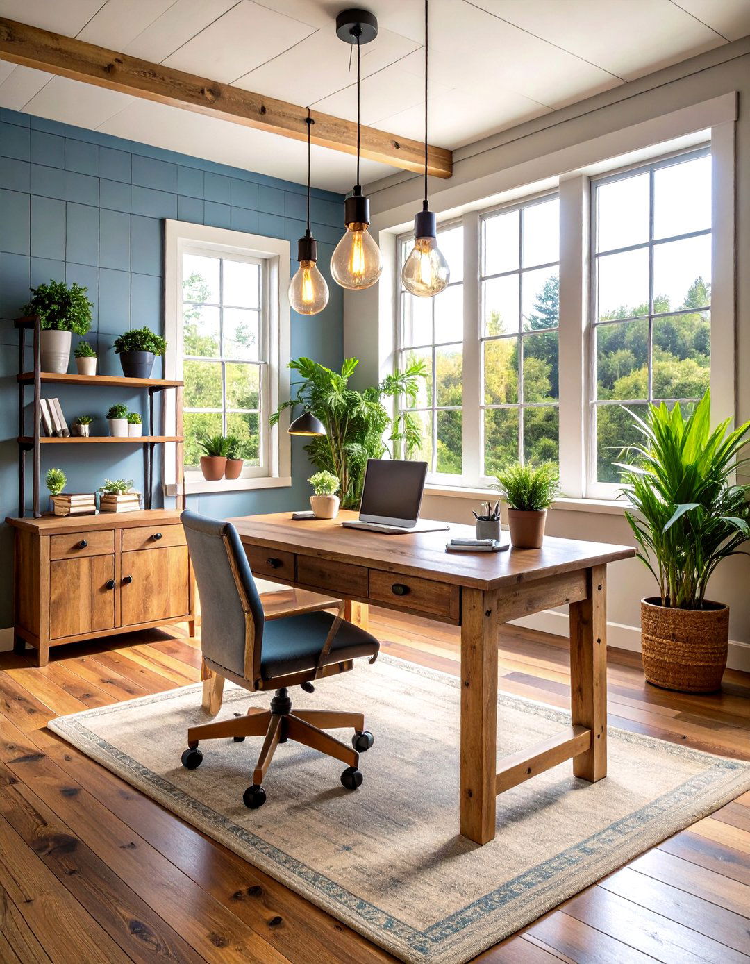 Farmhouse Style Window Desk with Shiplap - 24 Desk in Front of Window Ideas