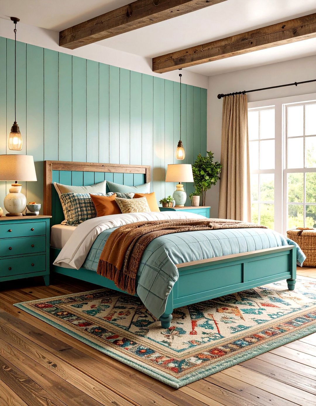 Farmhouse Turquoise Bedroom - 24 Turquoise Bedroom Ideas