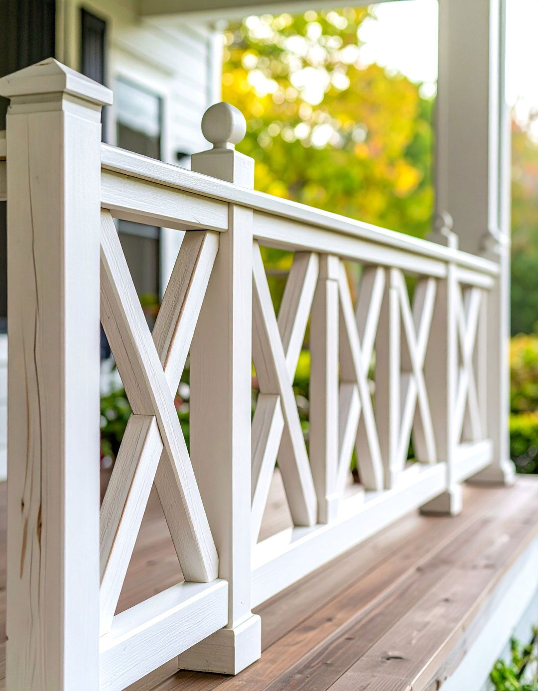 Farmhouse X Pattern Porch Railing - 24 Porch Railing Ideas