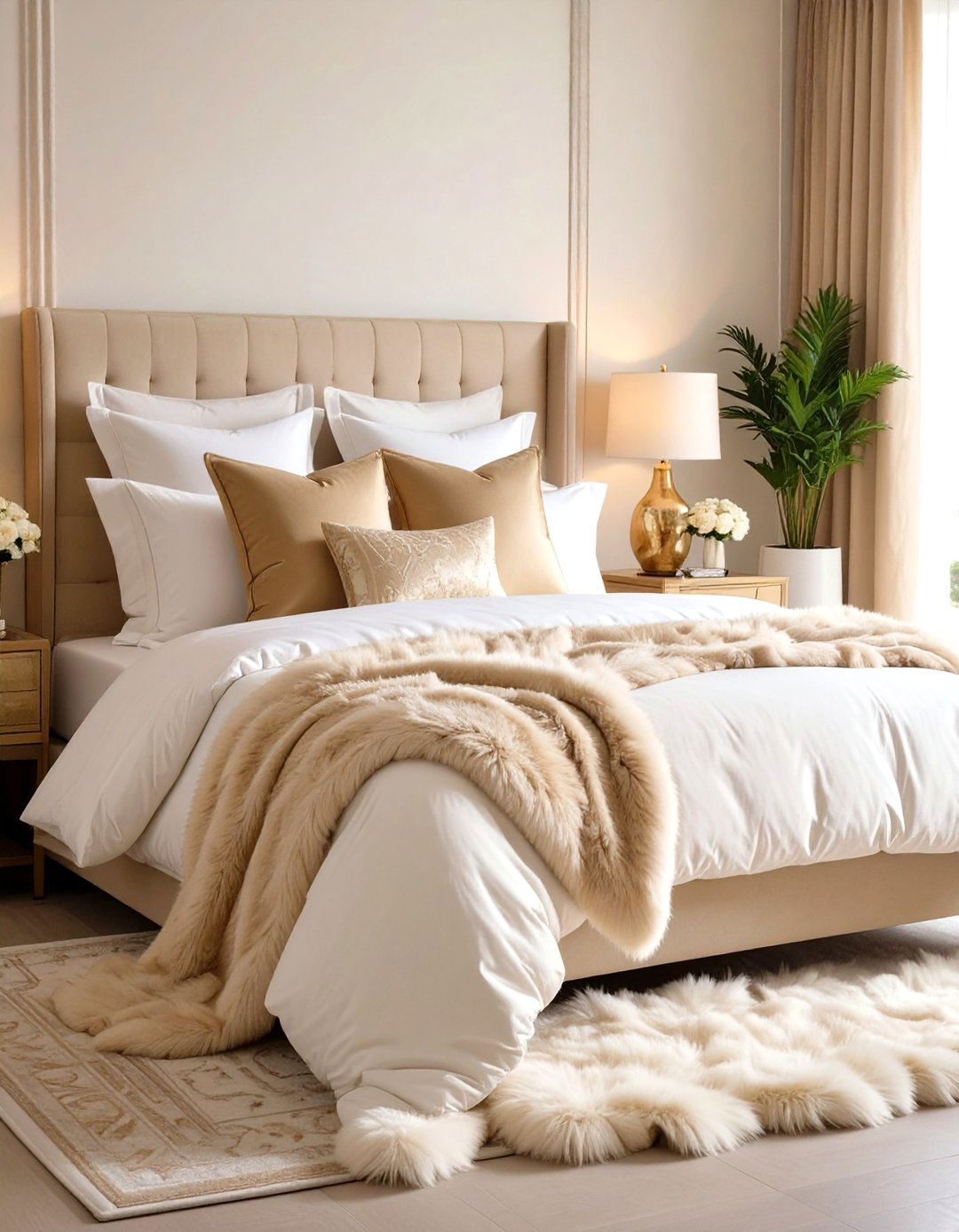 Faux Fur Texture Elements - 24 Glam Bedroom Ideas