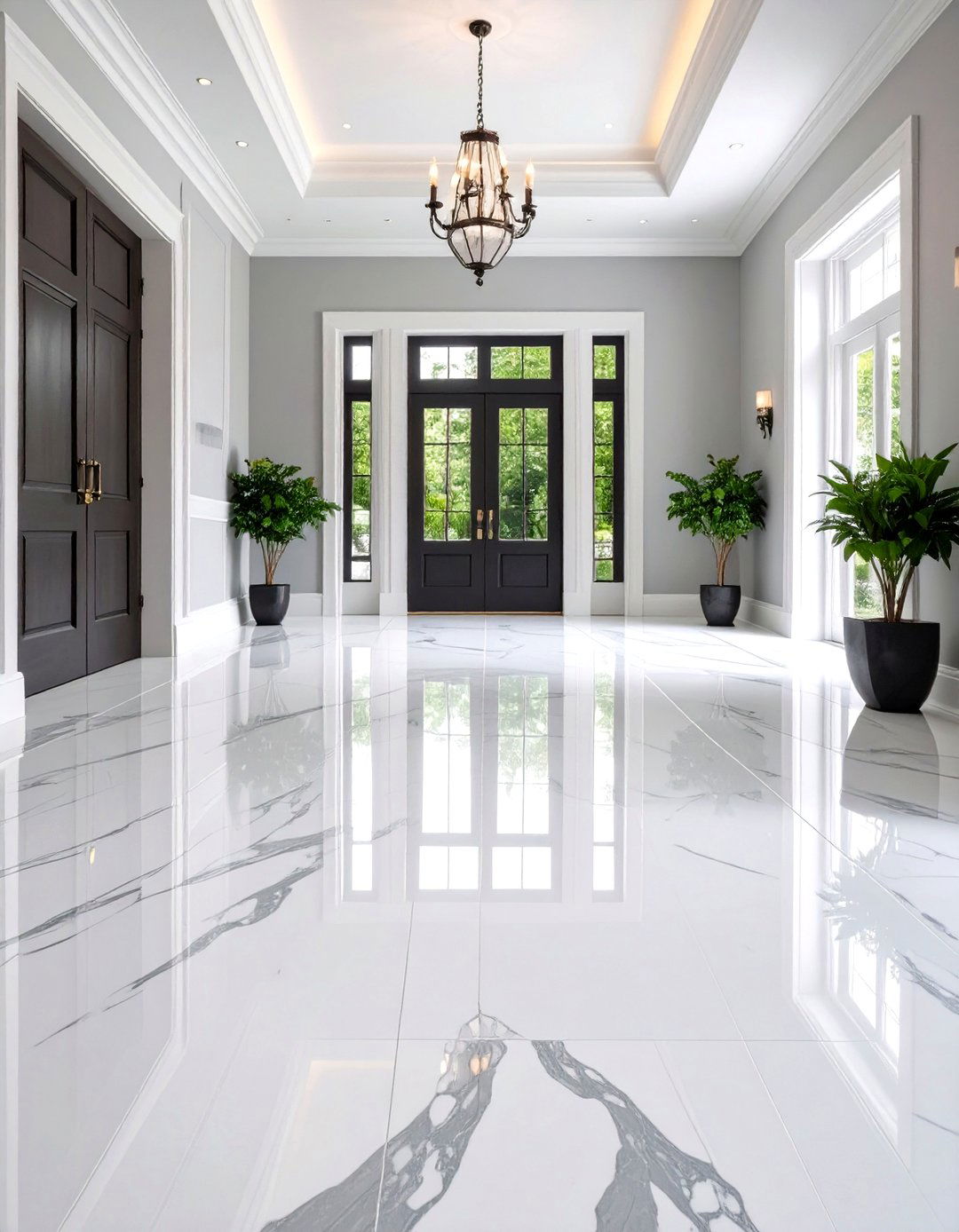Faux Marble Painted Concrete Floor - 24 Indoor Concrete Floor Paint Ideas