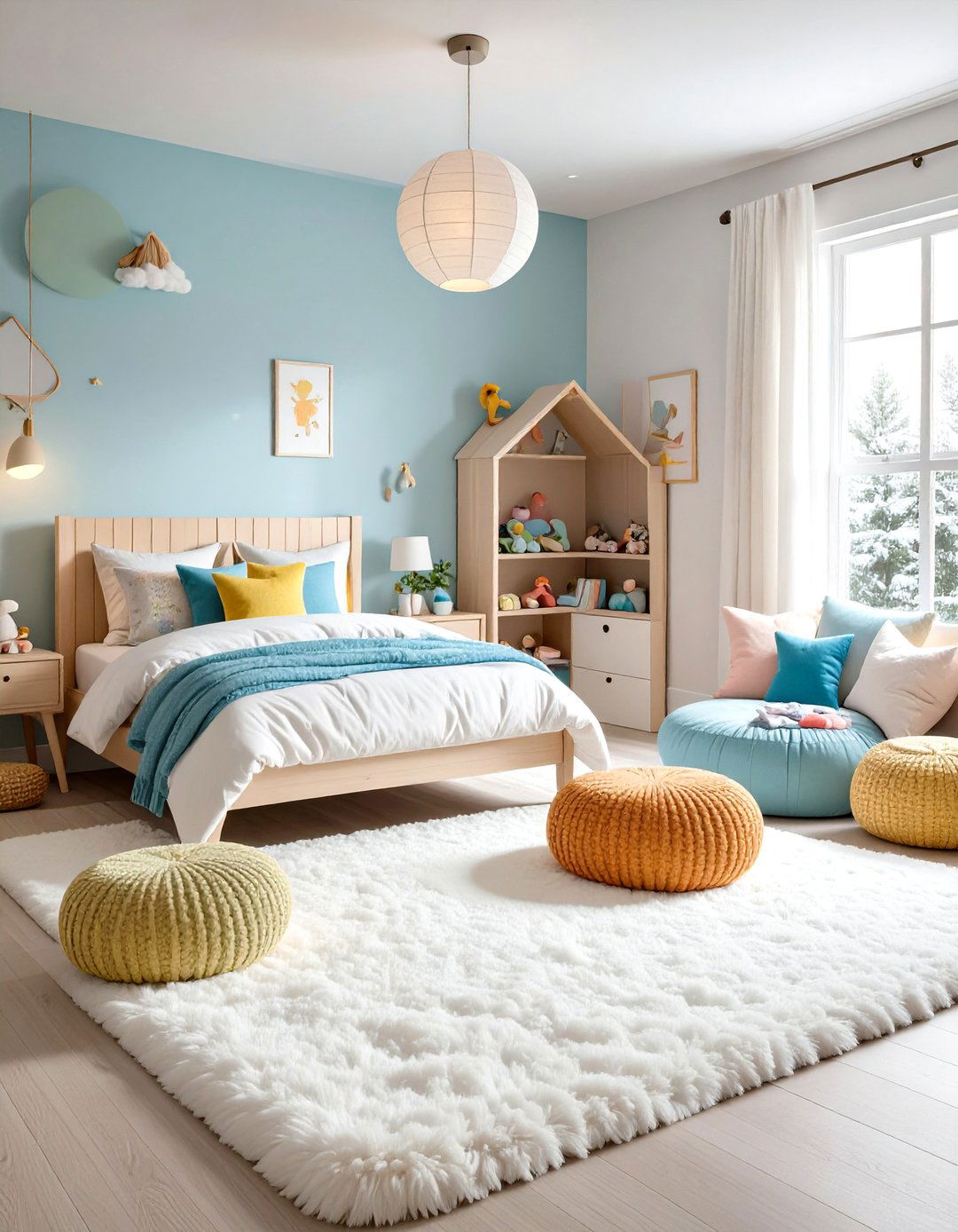 Faux Snow Carpet and Area Rugs - 24 frozen room decor ideas