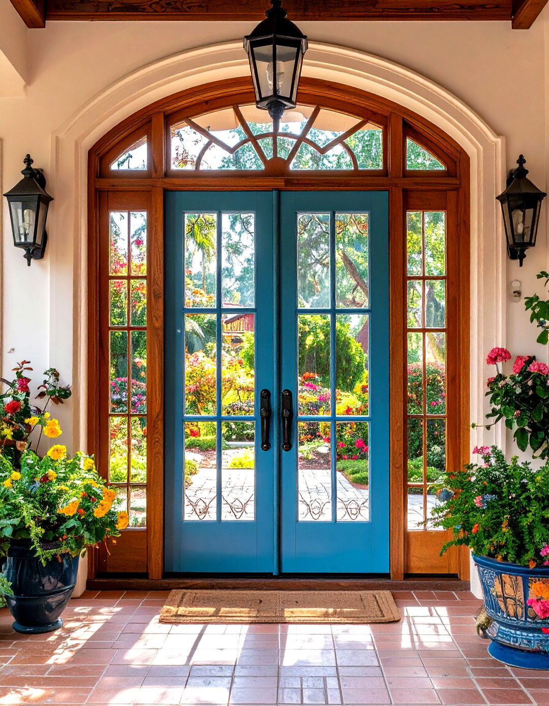 Federal Style Colonial Glass Panels - 24 Glass Front Doors Ideas