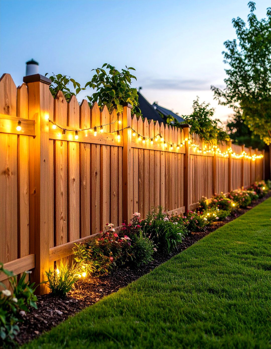 Fence Line Perimeter Lighting - 24 Backyard Lighting Ideas
