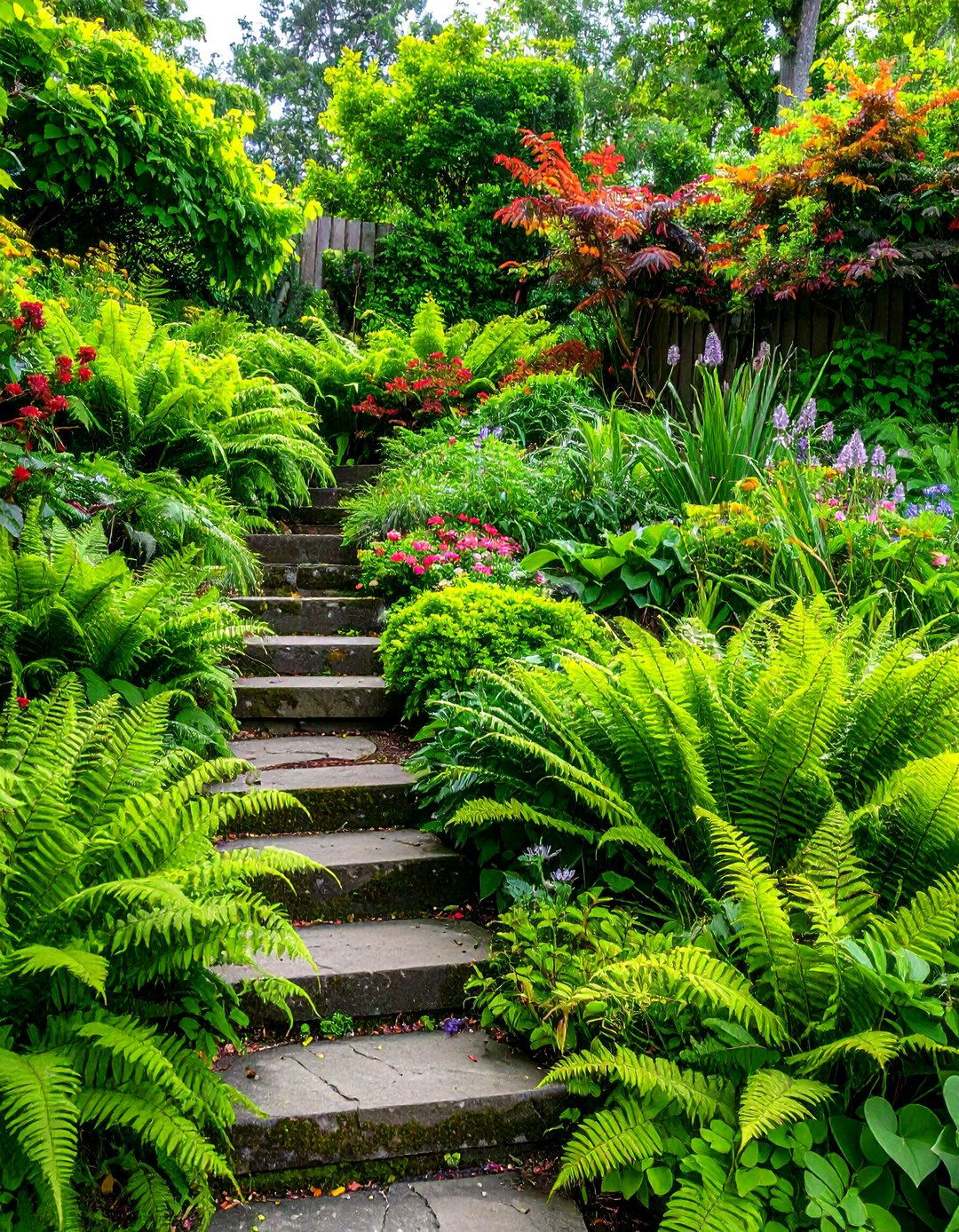 Fern and Shade Perennial Slopes - 24 Sloped Garden Ideas