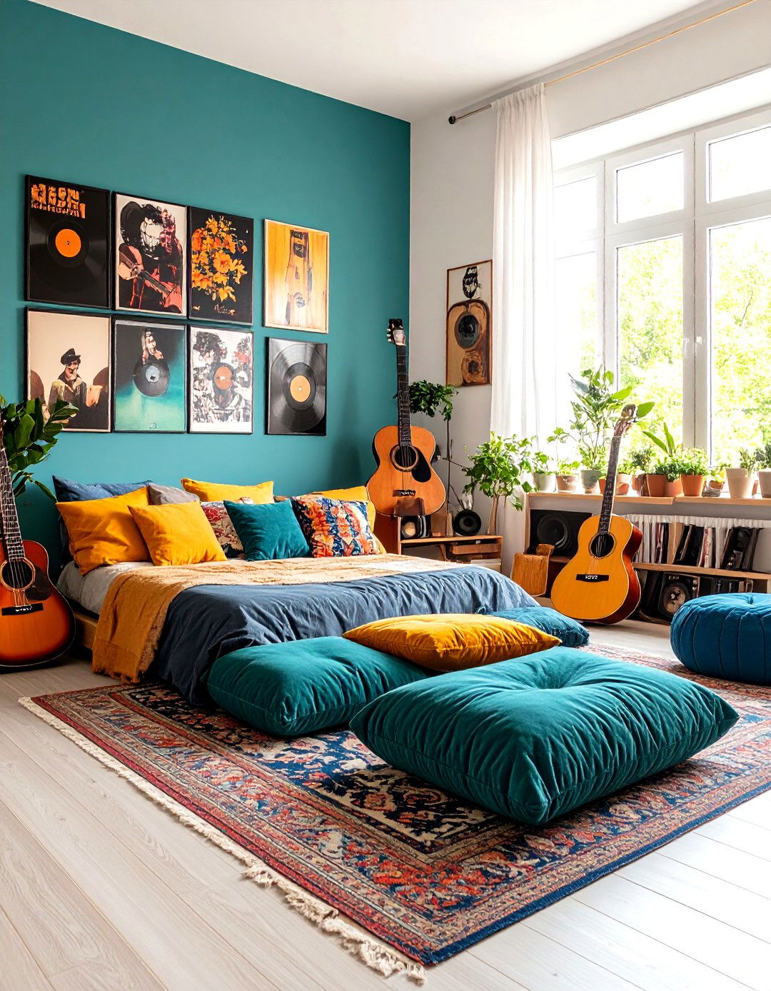Festival Inspired Music Corner - 24 Hippie Bedroom Ideas