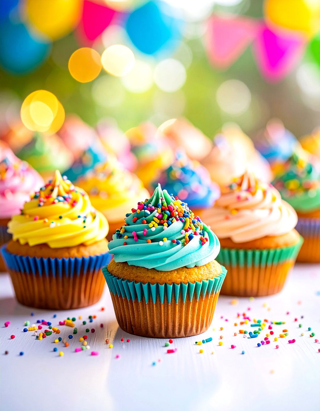 Festive Funfetti Party Spirit - 24 Wedding Cupcake Ideas
