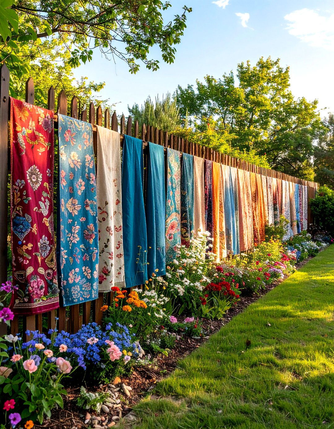 Fiber Art Textile Display - 24 Fence Art Ideas