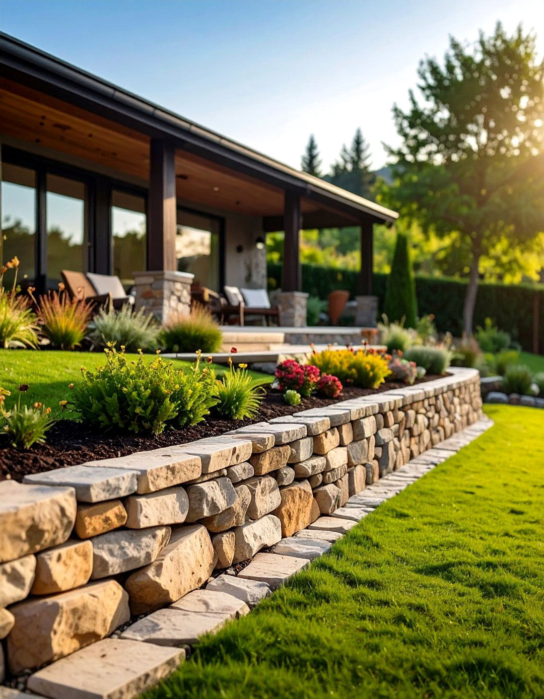 Fieldstone Retaining Walls - 24 Stone Wall Ideas
