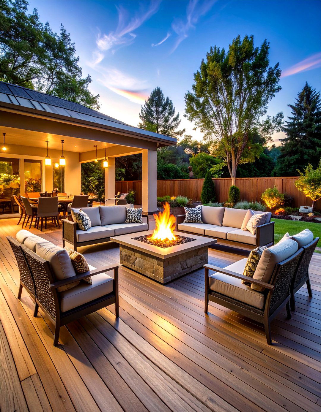 Fire Feature Centerpiece Design - 24 Composite Deck Ideas