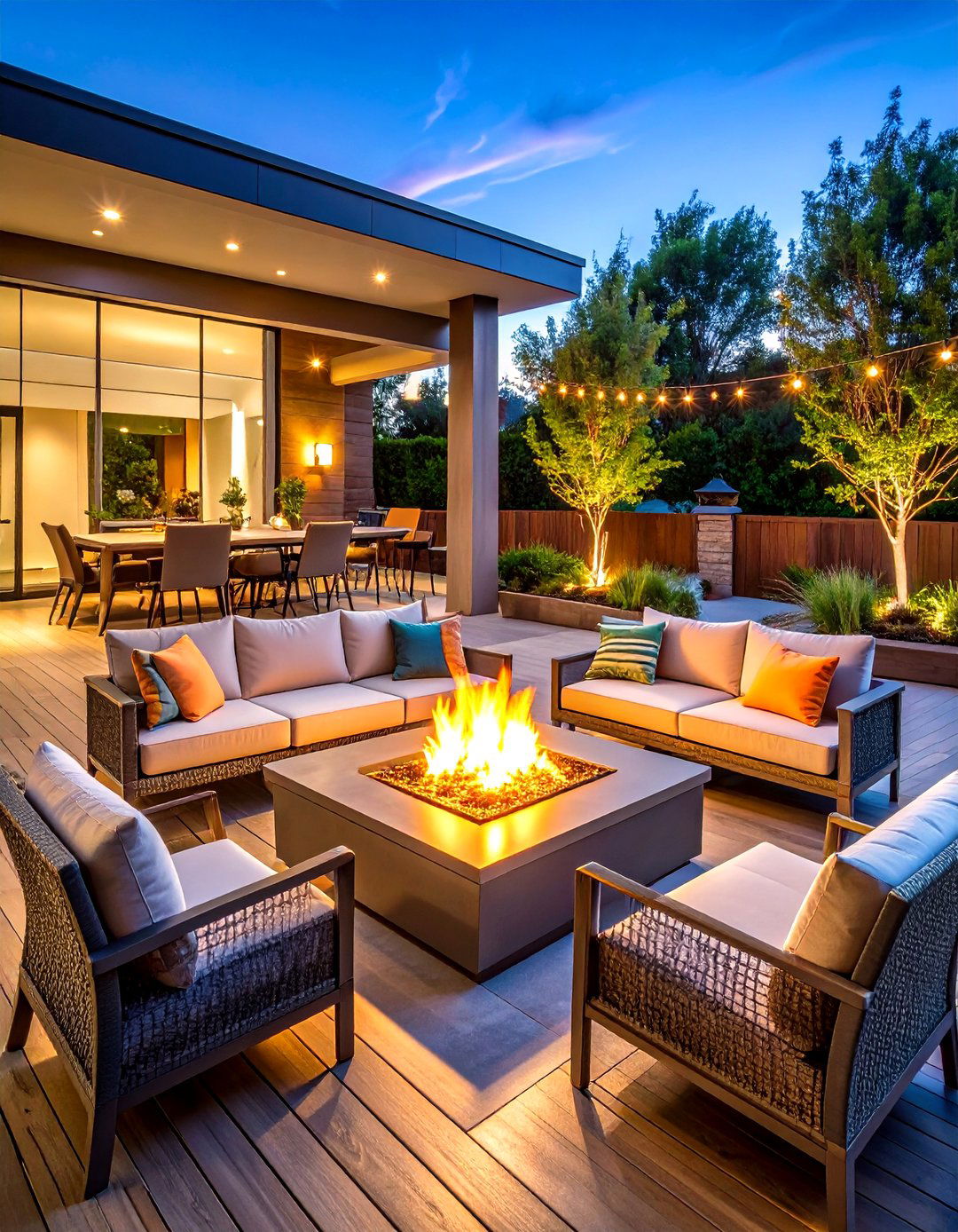 Fire Feature Entertainment Centers - 24 Deck Decorating Ideas