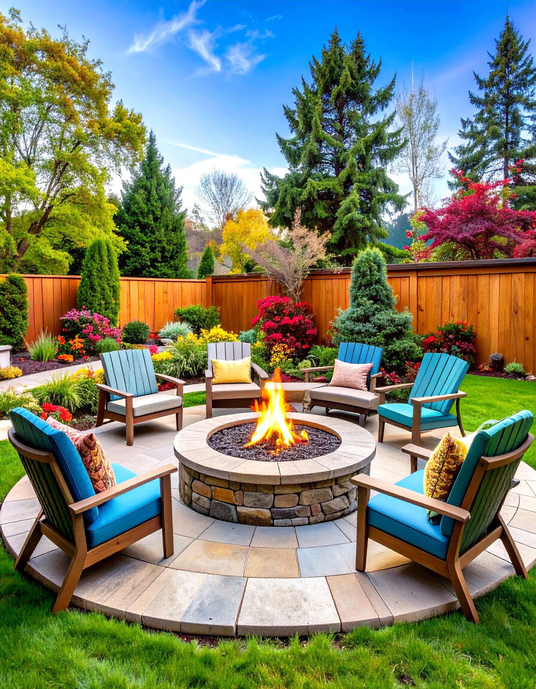Fire Feature Gathering Circle - 24 Large Backyard Ideas