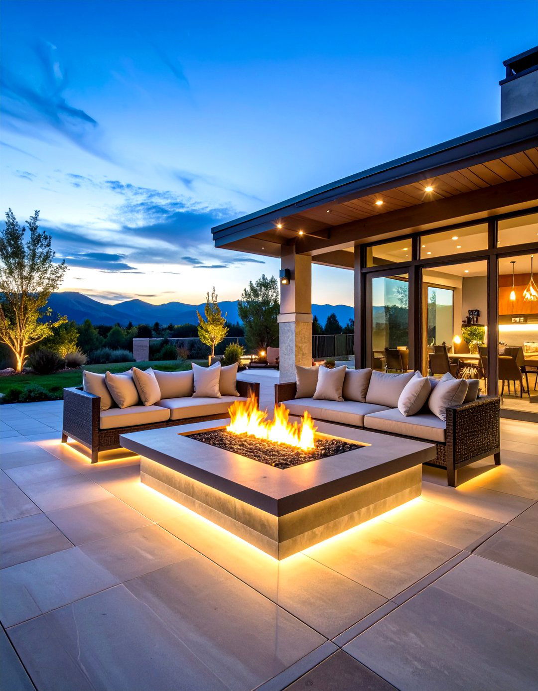 Fire Feature Integrated Lighting - 24 Deck Lighting Ideas