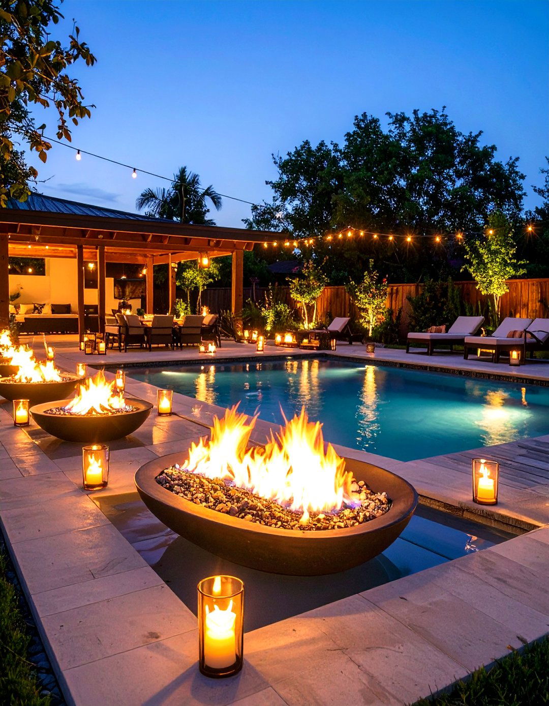 Fire Feature Lagoon Pool - 24 Lagoon Pool Ideas