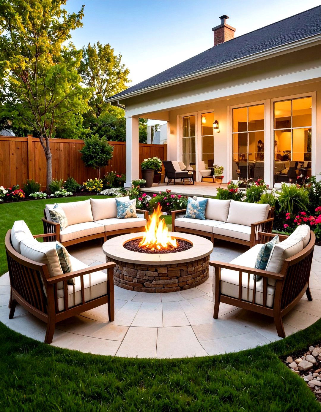 Fire Pit Conversation Circle - 24 Townhouse Backyard Ideas