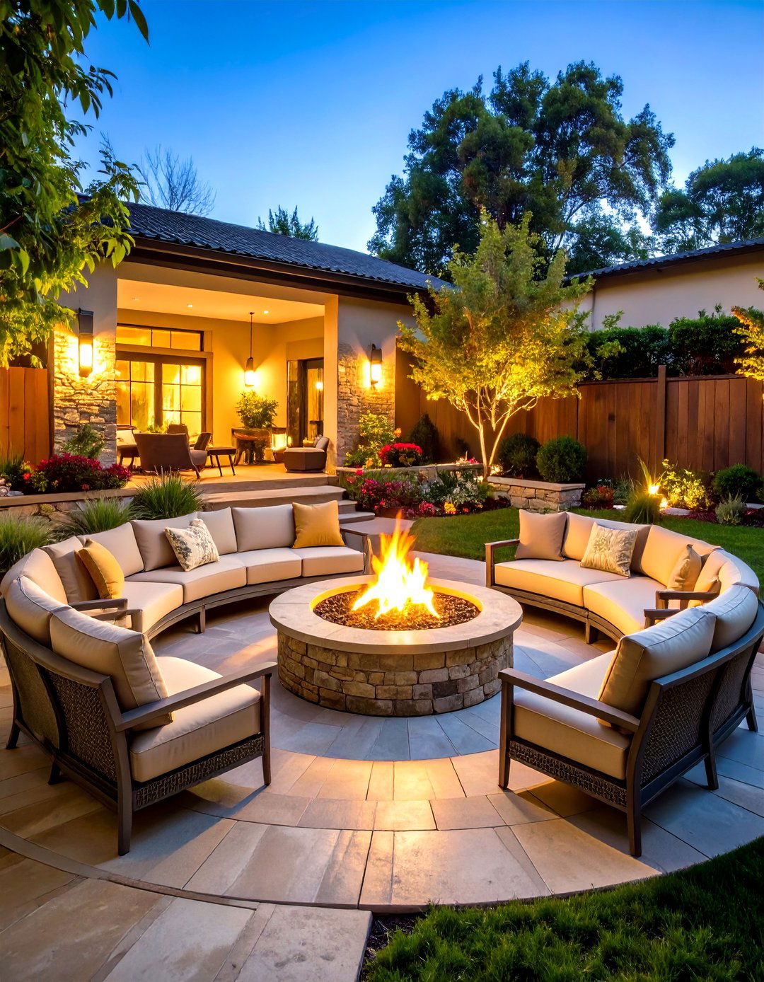 Fire Pit Courtyard Gathering Space - 24 Courtyard Ideas