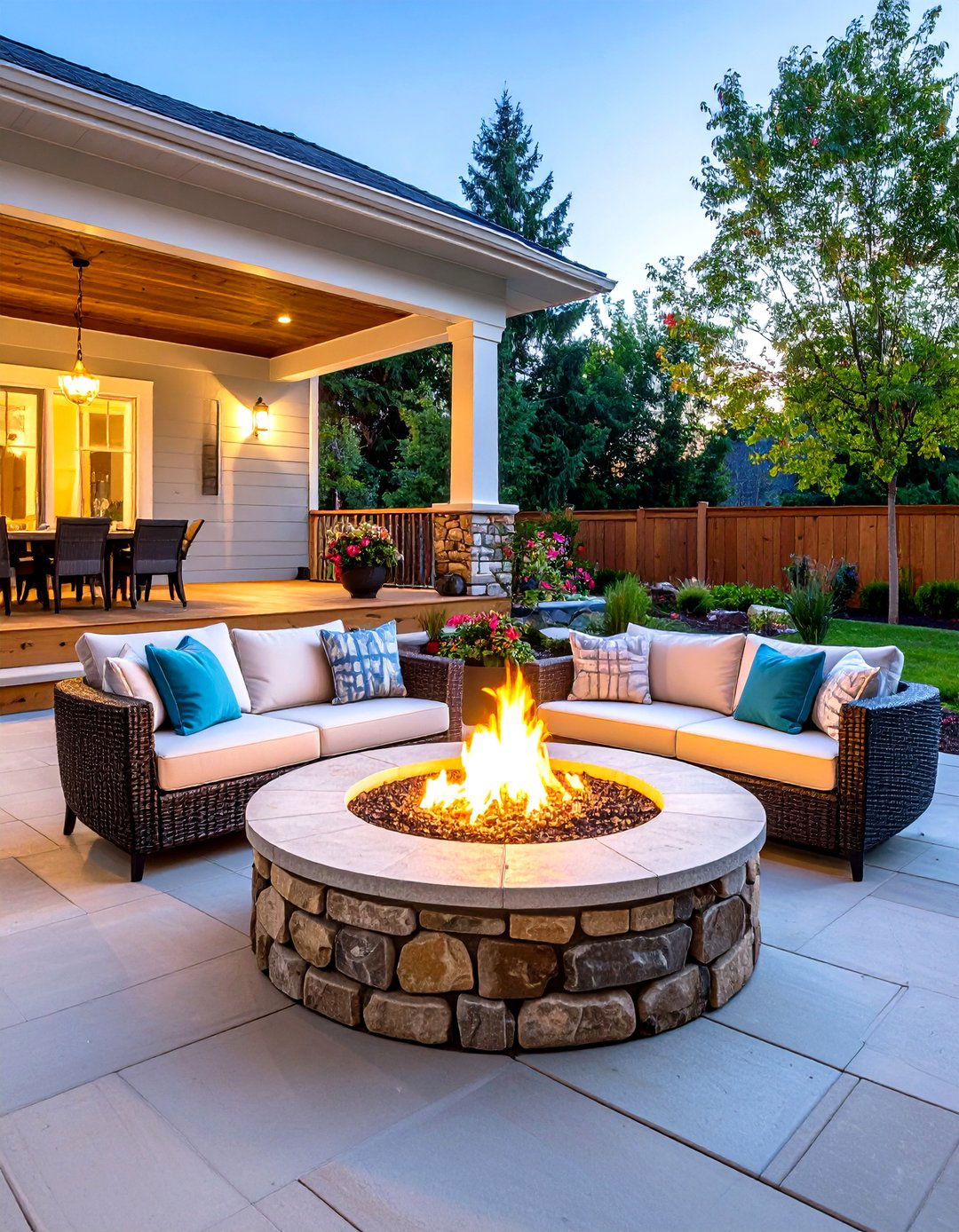 Fire Pit Integration Zones - 24 Rustic Front Porch Ideas